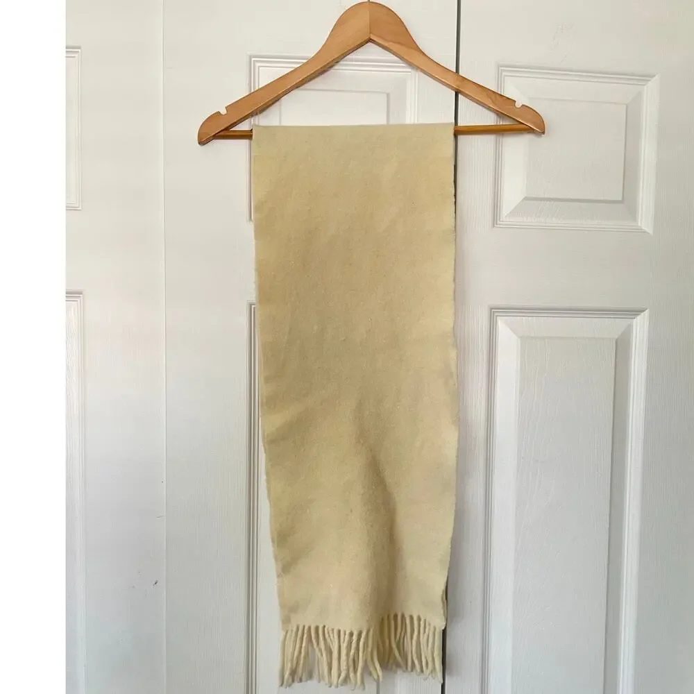 Fendi Cream Fringe Embroidered Scarf • Minimalist